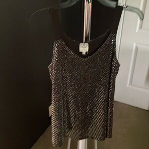 Women’s black and silver sparkle, tank top size medium